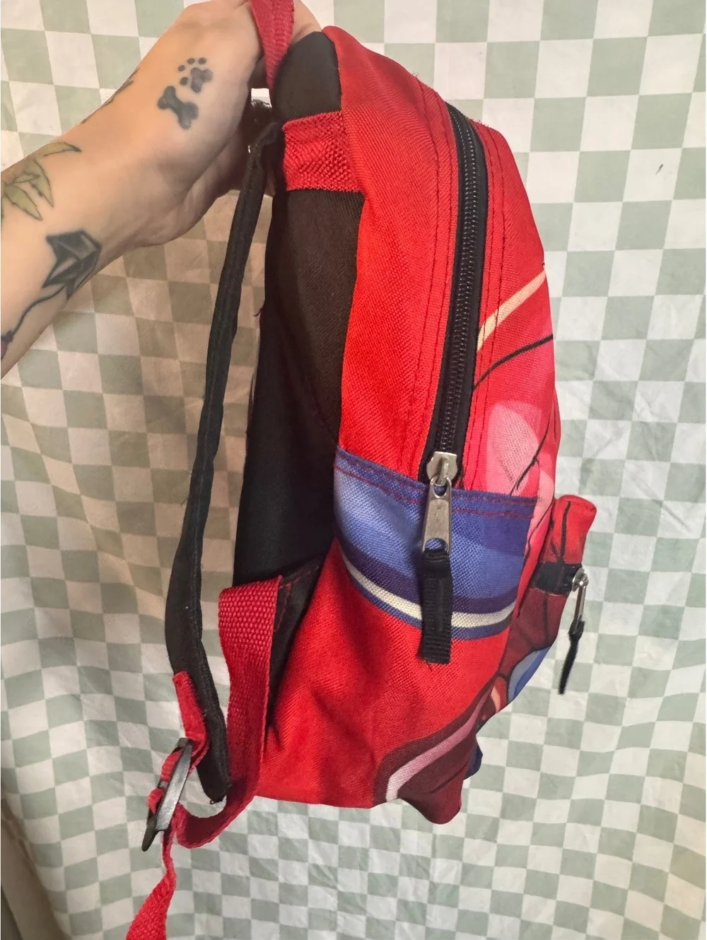 Spider-Man Themed Kids Backpack Red Blue